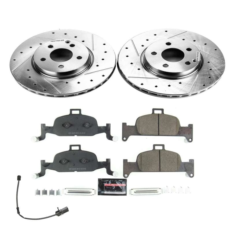 PowerStop — Z23 Daily Driver Carbon-Fiber Ceramic Brake Pad and Drilled & Slotted Rotor Kit
