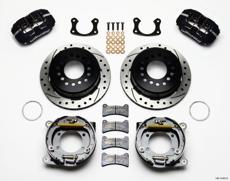 Wilwood — KIT,REAR,DISC/DRUM,SMALL FORD,2.50 OFFSE 1PC 11.00,SRP,BLACK POWDER COAT