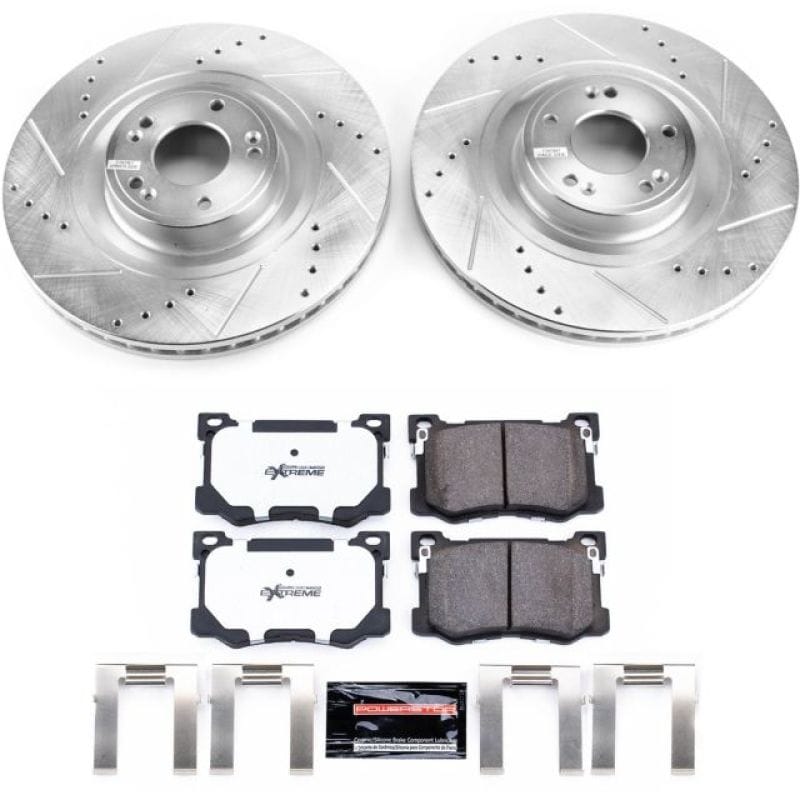PowerStop — Z26 Street Performance Ceramic Brake Pad and Drilled & Slotted Rotor Kit