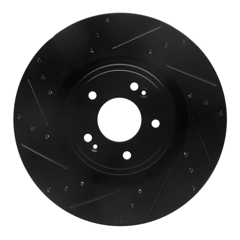 R1 Concepts — R1 Concepts Brake Rotor Drilled and Slotted Black