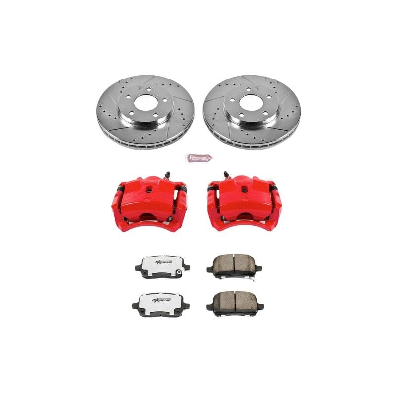 PowerStop — Z26 Street Performance Ceramic Brake Pad, Drilled Slotted Rotor, and Caliper Kit