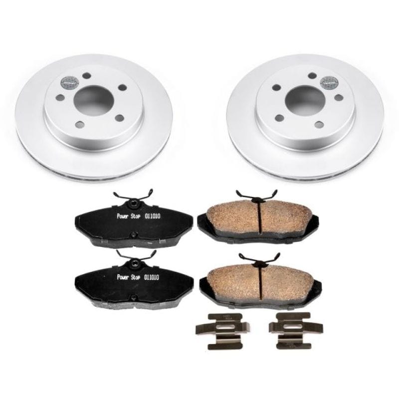 PowerStop — Genuine Geomet Coated Rotor and Low-Dust Ceramic Brake Pad Kit