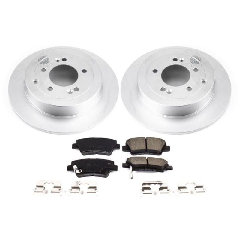 PowerStop — Genuine Geomet Coated Rotor and Low-Dust Ceramic Brake Pad Kit