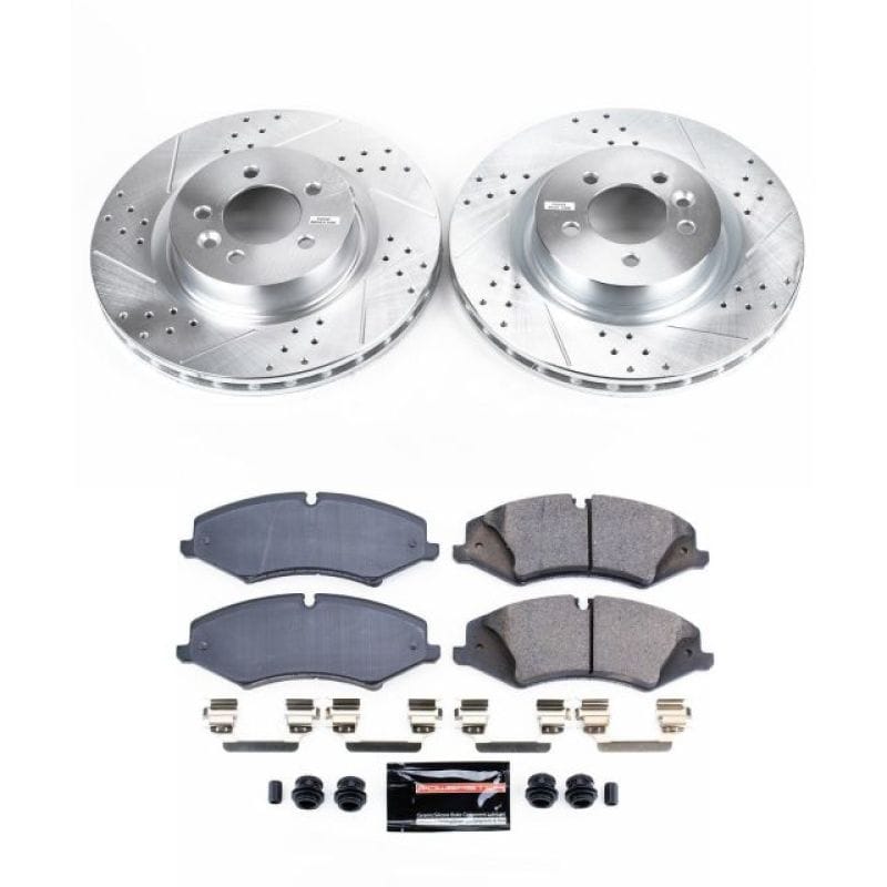 PowerStop — Z23 Daily Driver Carbon-Fiber Ceramic Brake Pad and Drilled & Slotted Rotor Kit