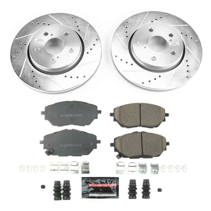 PowerStop — Z23 Daily Driver Carbon-Fiber Ceramic Brake Pad and Drilled & Slotted Rotor Kit