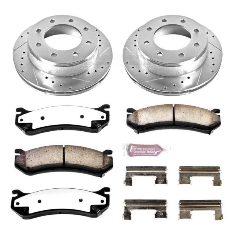 PowerStop — Z36 Truck and SUV Carbon-Fiber Ceramic Brake Pad and Drilled & Slotted Rotor Kit