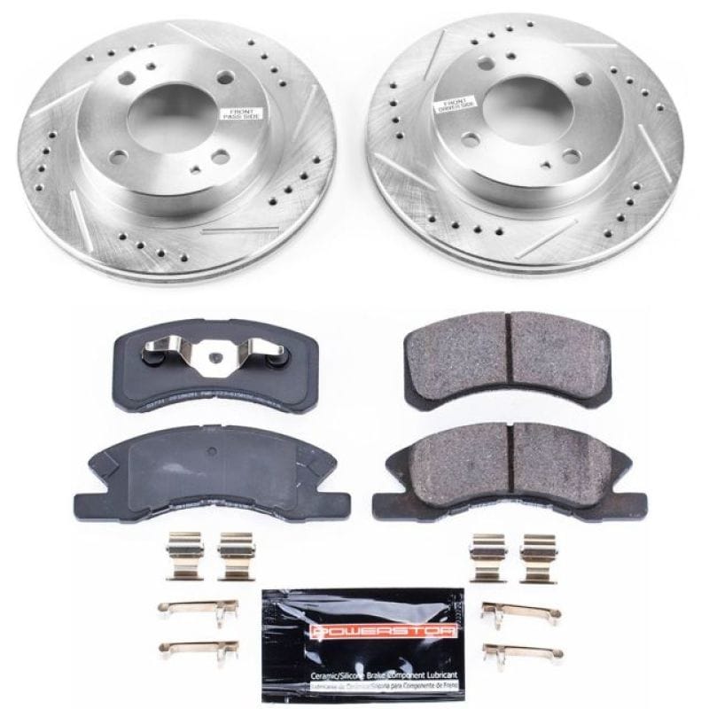 PowerStop — Z23 Daily Driver Carbon-Fiber Ceramic Brake Pad and Drilled & Slotted Rotor Kit