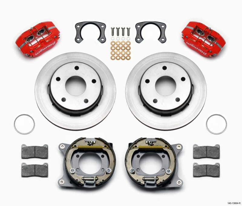 Wilwood — KIT,REAR,DISC/DRUM,BIG FORD,NEW STYLE DPL,2.38 OFFSET,1 PC,5x5.50 BC,12.19,RED
