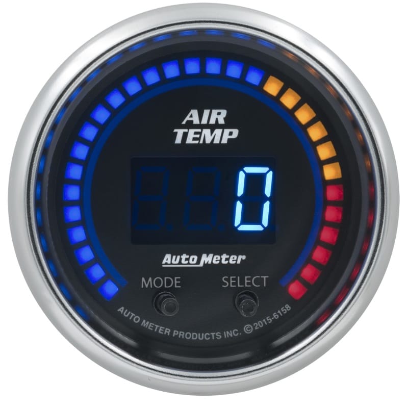 AutoMeter — GAUGE, AIR TEMP, DUAL, 2 1/16", 0-300?F, DIGITAL, COBALT
