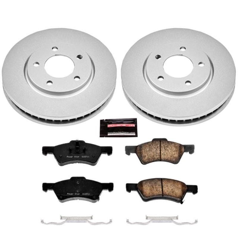 PowerStop — Genuine Geomet Coated Rotor and Low-Dust Ceramic Brake Pad Kit
