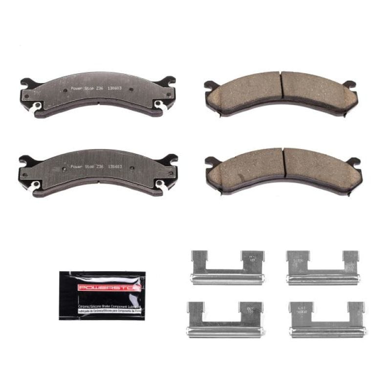 PowerStop — PowerStop - Z36 Truck and SUV Carbon-Fiber Ceramic Brake Pads with Hardware Kit