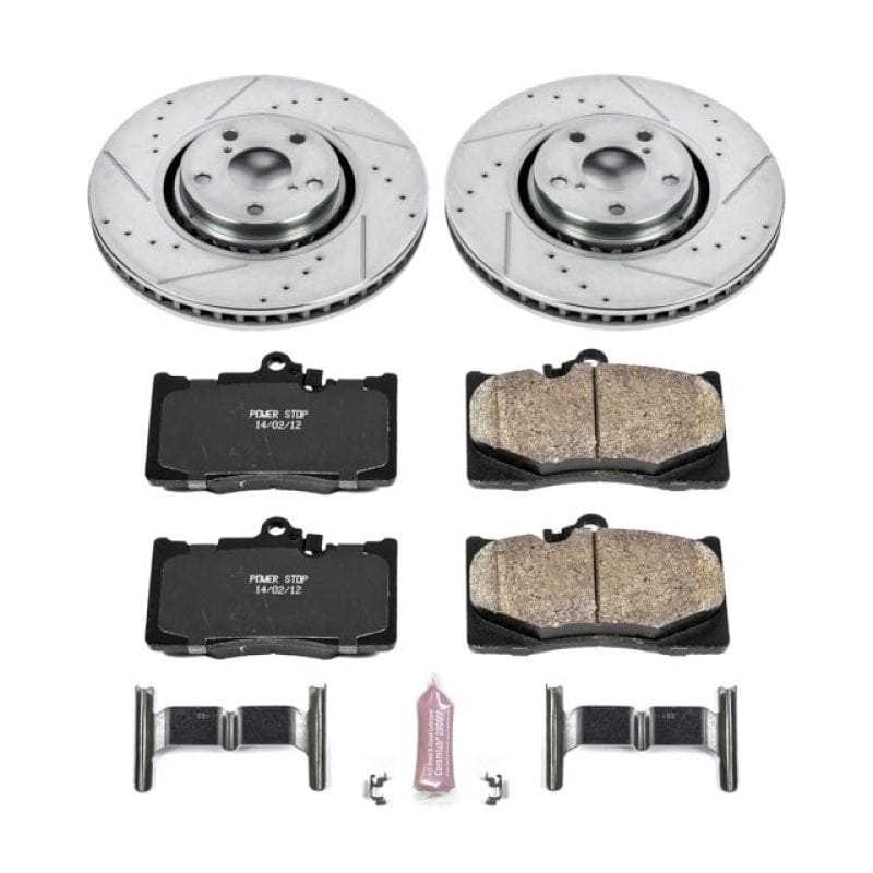 PowerStop — Z23 Daily Driver Carbon-Fiber Ceramic Brake Pad and Drilled & Slotted Rotor Kit