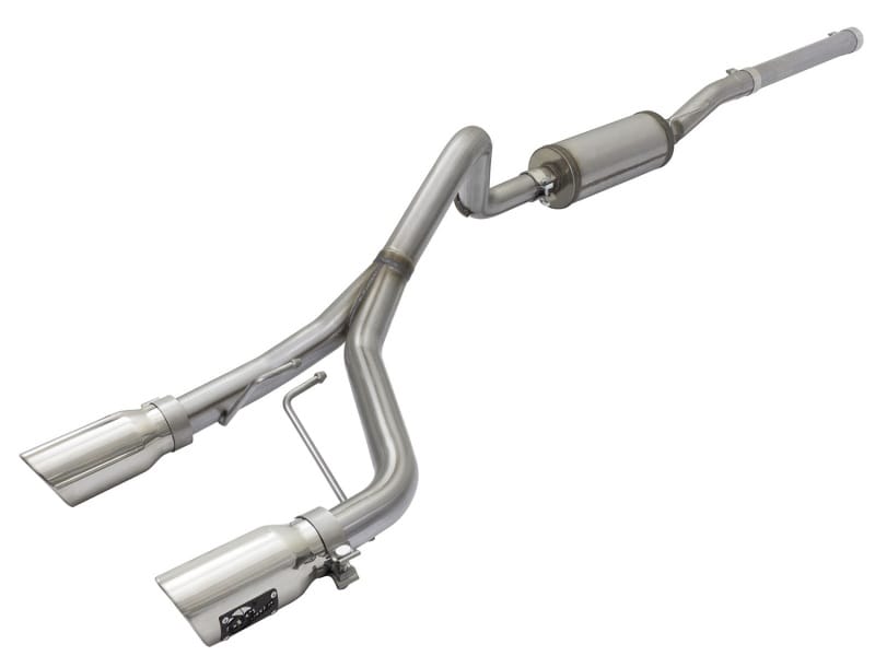 aFe — Rebel Series 2-1/2 IN 409 Stainless Steel Cat-Back Exhaust System w/Polished T