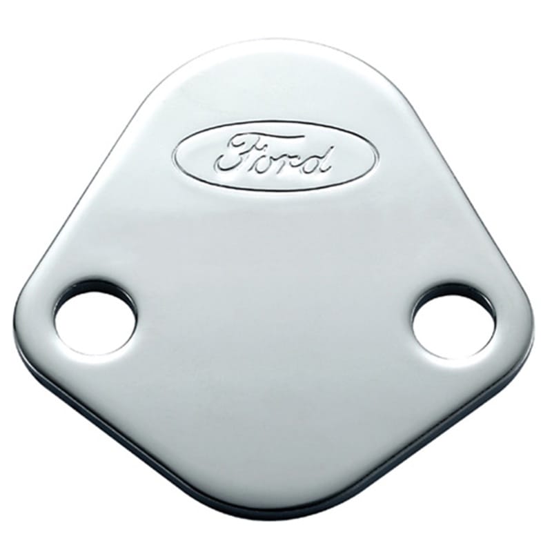 Ford Racing — Ford Logo Fuel Pump Blockoff Plate: Chrome
Fuel Pump Block-Off Plate