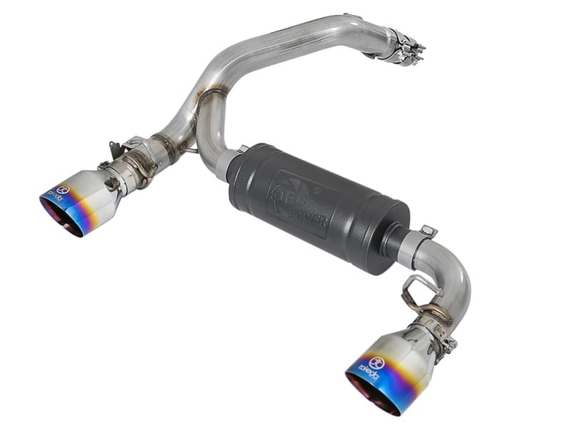 aFe — Takeda 3 IN 304 Stainless Steel Axle-Back Exhaust System w/ Blue Flame Tip