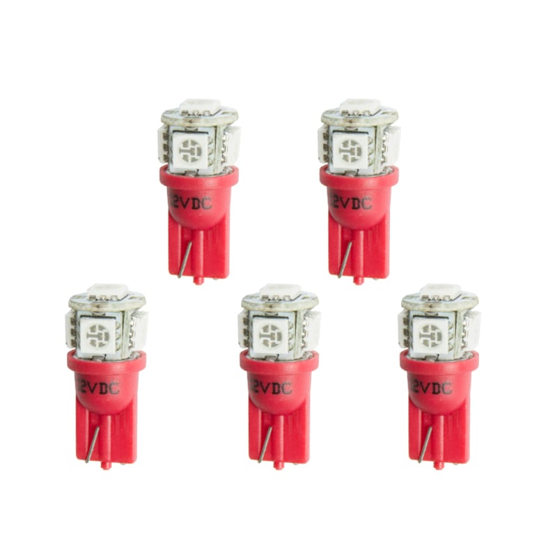 AutoMeter — LED BULB, REPLACEMENT, T3 WEDGE, RED, 5 PACK