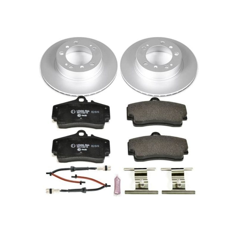 PowerStop — Genuine Geomet Coated Rotors, ECE-R90 Brake Pads + Hardware Kit