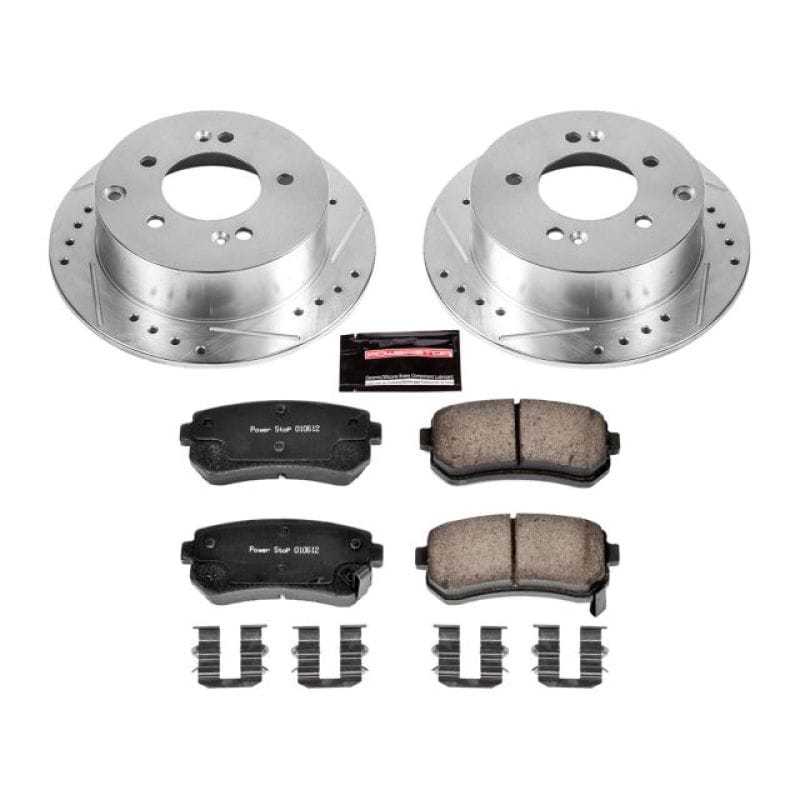 PowerStop — Z23 Daily Driver Carbon-Fiber Ceramic Brake Pad and Drilled & Slotted Rotor Kit