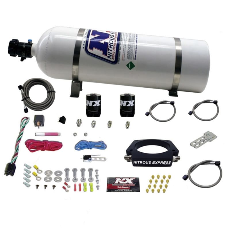 Nitrous Express — LS 102mm PLATE SYSTEM (50-400HP) W/ 15LB BOTTLE
Nitrous Oxide Injection System Kit