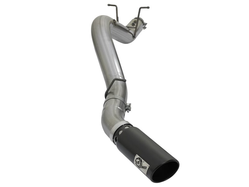 aFe — Large Bore-HD 4 IN 409 Stainless Steel DPF-Back Exhaust System w/Black Tip
