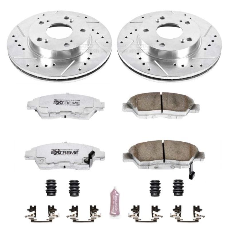 PowerStop — Z26 Street Performance Ceramic Brake Pad and Drilled & Slotted Rotor Kit