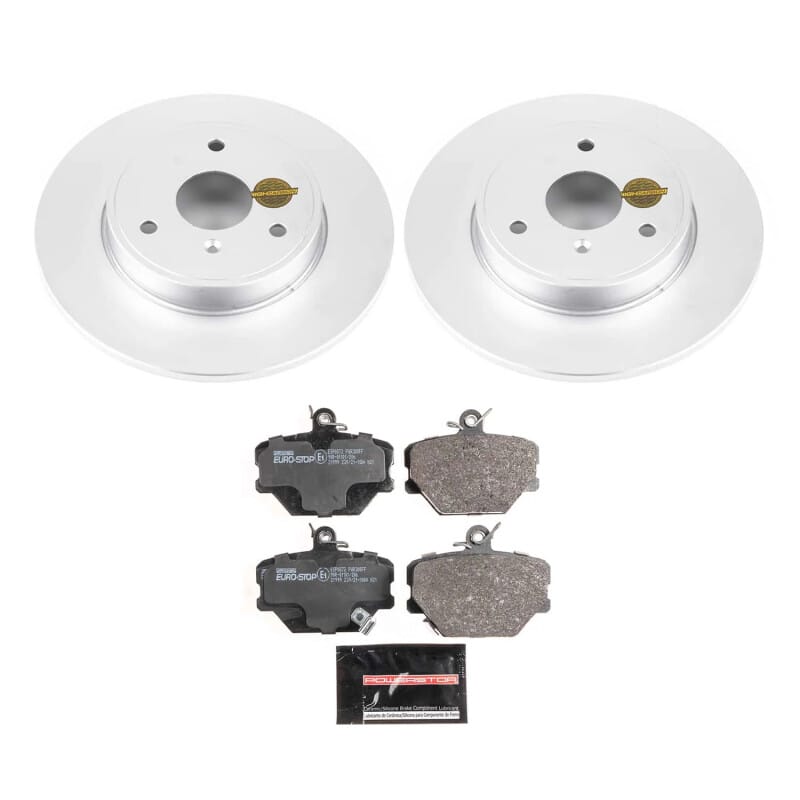 PowerStop — Genuine Geomet Coated Rotors, ECE-R90 Brake Pads + Hardware Kit