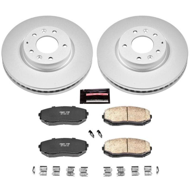 PowerStop — Genuine Geomet Coated Rotor and Low-Dust Ceramic Brake Pad Kit