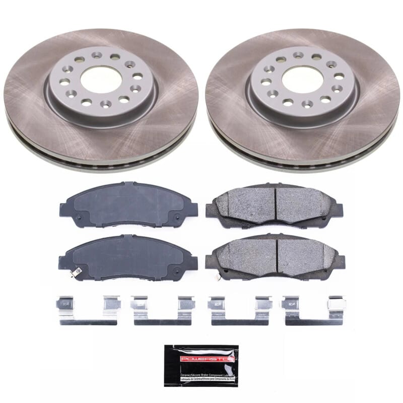 PowerStop — Semi-Coated Rotor and Low-Dust Ceramic Brake Pad Kit