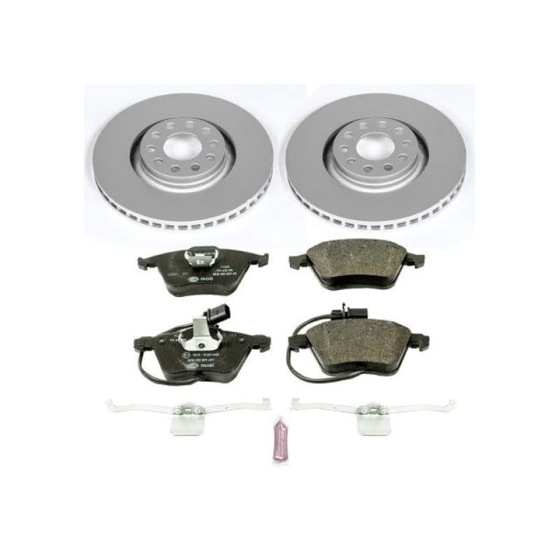 PowerStop — Genuine Geomet Coated Rotors, ECE-R90 Brake Pads + Hardware Kit