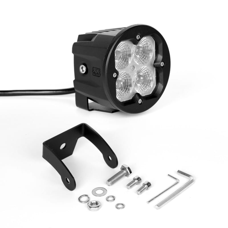 XKGLOW — XK Glow Round XKchrome 20w LED Cube Light w/ RGB Accent Light - Flood Beam w/Fog Light Bracket
