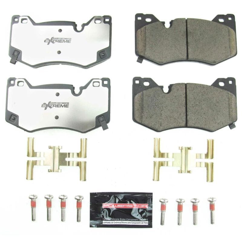 PowerStop — PowerStop - Z26 Performance Carbon-Fiber Ceramic Brake Pads with Hardware Kit