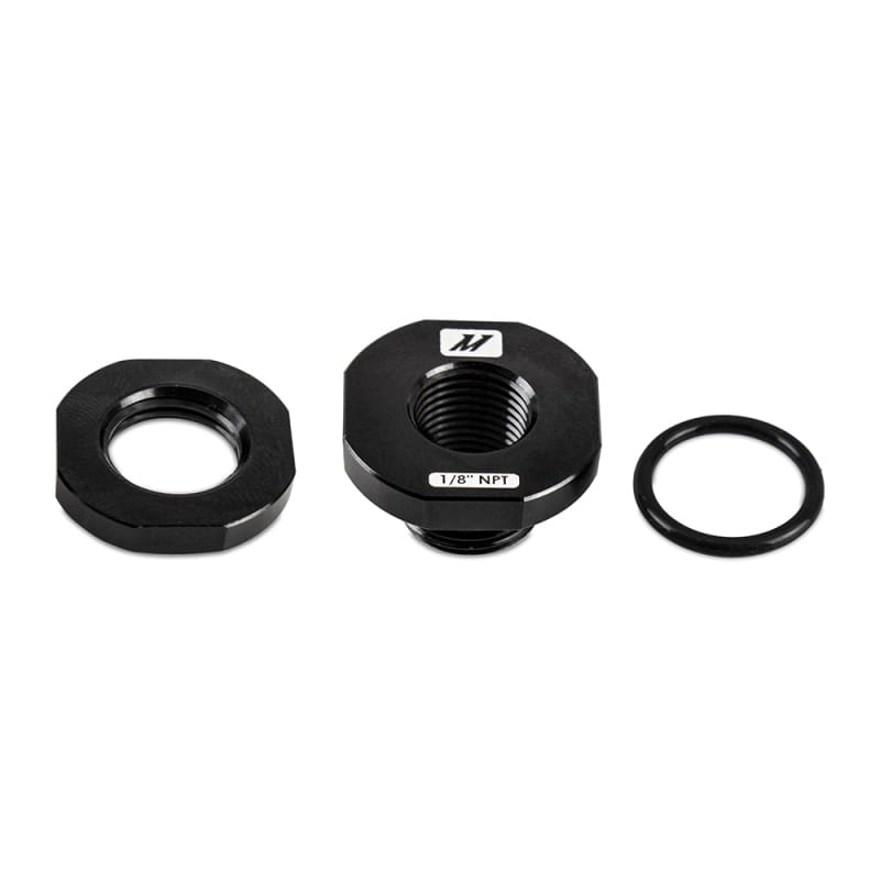 Mishimoto — Aluminum 1/8in-NPT Add-On Bung for Hoses & Couplers, Black