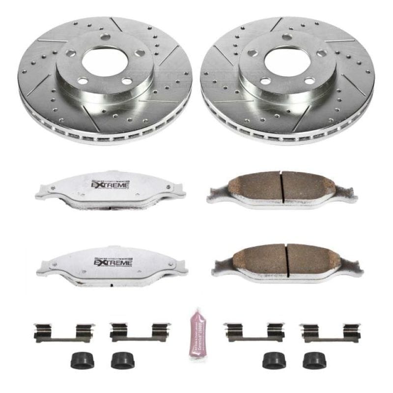 PowerStop — Z26 Street Performance Ceramic Brake Pad and Drilled & Slotted Rotor Kit