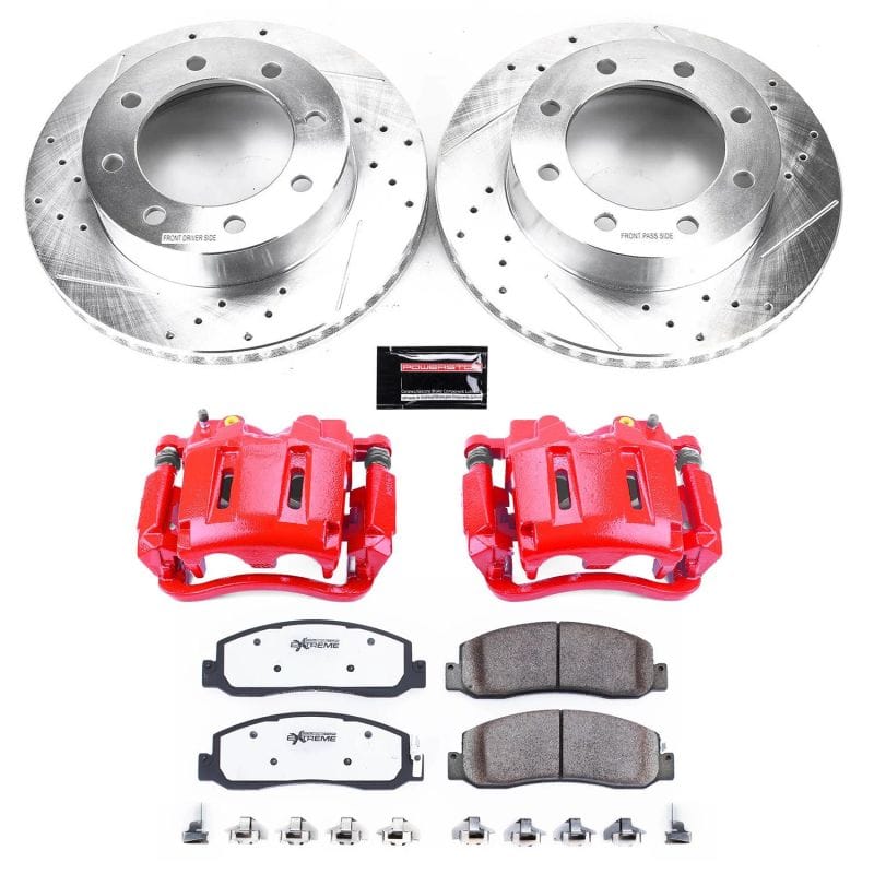 PowerStop — Z36 Truck and SUV Ceramic Brake Pad, Drilled & Slotted Rotor, and Caliper Kit