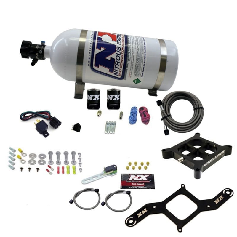 Nitrous Express — 4150 SINGLE ENTRY BILLET CROSSBAR PLATE SYSTEM, (50-300HP) W/ 10LB BOTTLE
Nitrous Oxide Injection System Kit