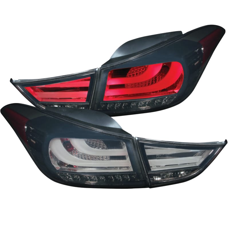 ANZO — ANZO 2011-2013 Hyundai Elantra LED Taillights Smoke 4pc