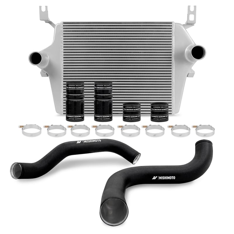 Mishimoto — Mishimoto 99-03 Ford 7.3L Powerstroke PSD Silver Intercooler Kit w/ Black Pipes