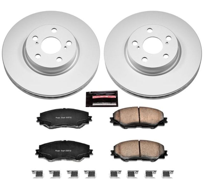 PowerStop — Genuine Geomet Coated Rotor and Low-Dust Ceramic Brake Pad Kit