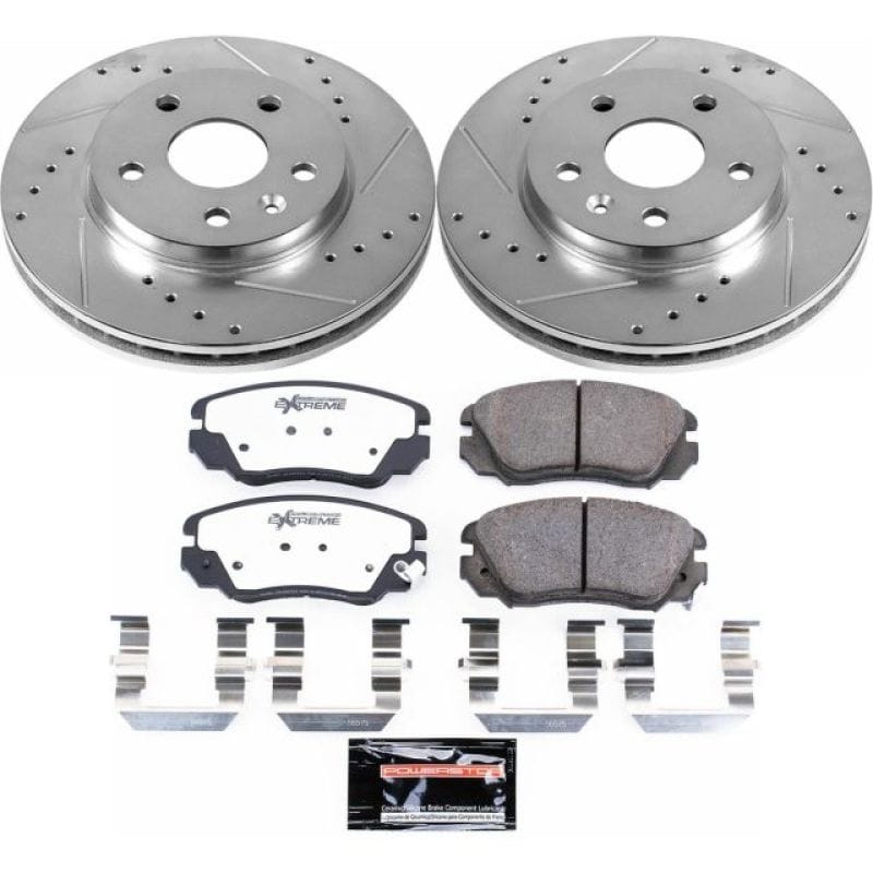 PowerStop — Z26 Street Performance Ceramic Brake Pad and Drilled & Slotted Rotor Kit