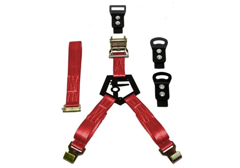 N-Fab — Gloss Black Bed Mounted Rapid Strap Tire Carrier w/ Red Strap
Gloss Black Bed Mounted Rapid Strap Tire Carrier w/Red Strap