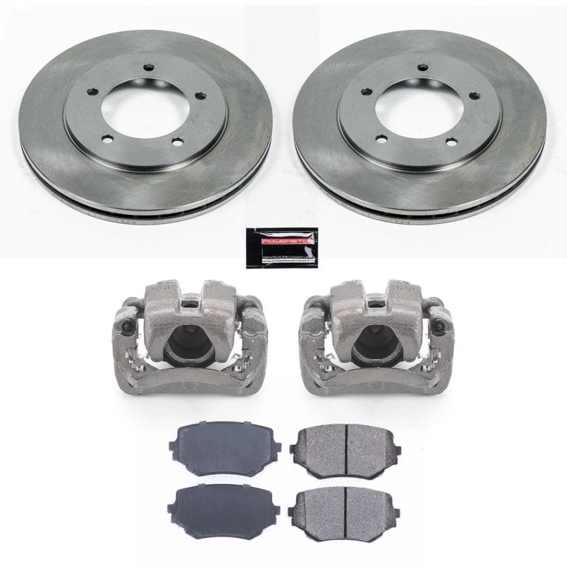 PowerStop — OE Stock Replacement Low-Dust Ceramic Brake Pad, Rotor and Caliper Kit