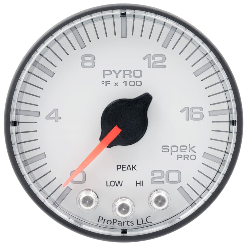 AutoMeter — GAUGE, PYRO. (EGT), 2 1/16", 2000?F, STEPPER MOTOR W/PEAK & WARN, WHT/BLK, SPEK