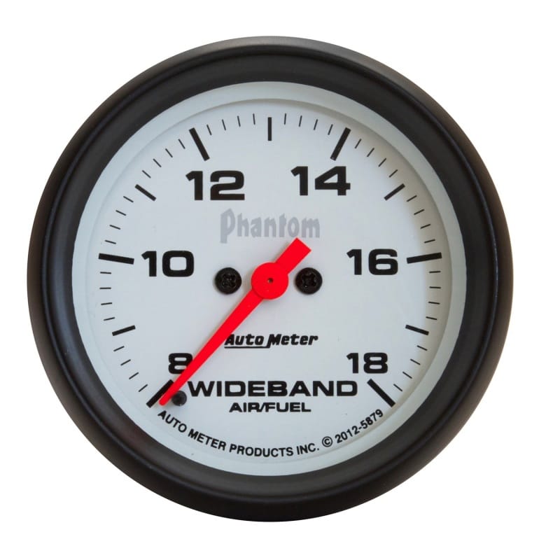AutoMeter — GAUGE, AIR/FUEL RATIO-WIDEBAND, ANALOG, 2 5/8", 8:1-18:1, STEPPER MTR, PHANTOM