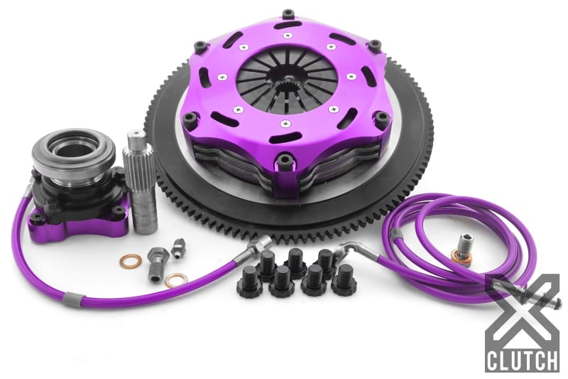 XCLUTCH — Clutch Kit Inc Chromoly Flywheel + HRB; 7  1/4" Twin Solid Ceramic Discs 