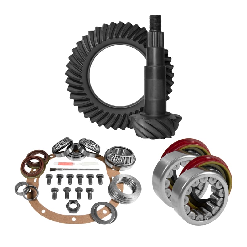Yukon Gear & Axle — 8.6" GM 4.56 Rear Ring & Pinion, Install Kit, Axle Bearings & Seal
8.6in. GM 4.56 Rear Ring/Pinion; Install Kit; Axle Bearings/Seal