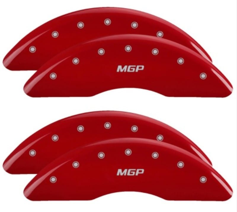 MGP — Set of 4 caliper covers, Engraved Front and Rear: MGP, Red powder coat finish, s