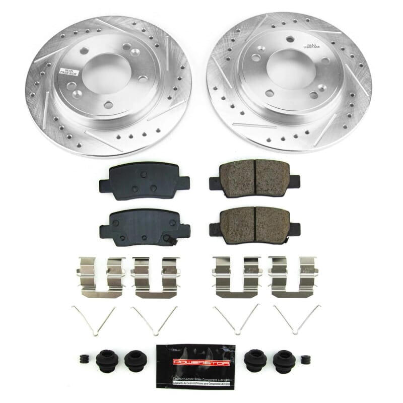 PowerStop — Z23 Daily Driver Carbon-Fiber Ceramic Brake Pad and Drilled & Slotted Rotor Kit