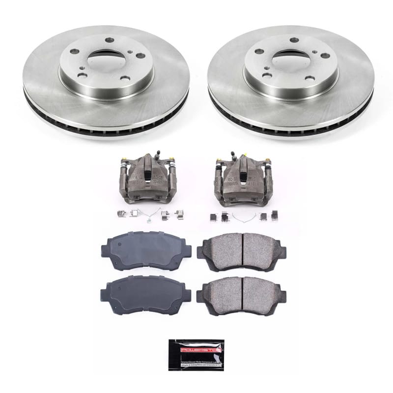 PowerStop — OE Stock Replacement Low-Dust Ceramic Brake Pad, Rotor and Caliper Kit