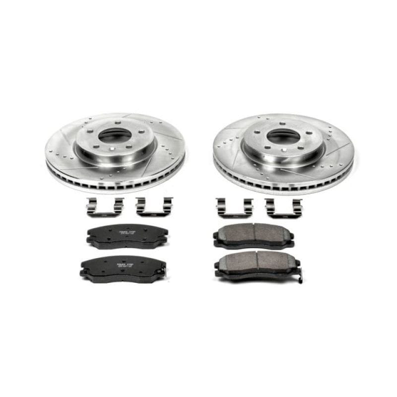 PowerStop — Z23 Daily Driver Carbon-Fiber Ceramic Brake Pad and Drilled & Slotted Rotor Kit