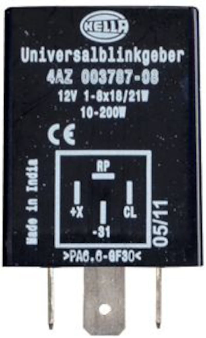 Hella — Hella Flasher 12V 4 Pin Bkt 10200W
Flasher, 4 pin, 12 V